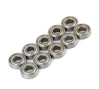 Akozon Cuscinetto a Sfere, 10 pz 698ZZ Cuscinetti a Sfera Miniatura e Multiuso Resistenti al Calore a Doppia Flangia in Acciaio Schermatura 8 * 19 * 6mm