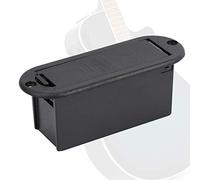 Akozon Custodia Portabatteria in Pelle PU da 9 V per Scatola Organizzatore per Pickup per Basso per Chitarra Elettrica 02 Bottone a Pressione Ovale (Baionetta ovale)