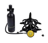 Akozon Cy R di Immersione 1L Portatile con Occhiali a Faccia Piena e Zaino: Apparecchiature Compatte per la Respirazione Subacquea (Black)