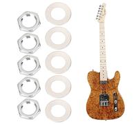 Akozon Dadi di Ricambio per Prese Jack per Chitarra Elettrica e Basso da 5 Pezzi con Set di Rondelle M8, Set di Ricambio per Rondelle M7, M9 per Prese Jack con Dadi e Esagonali Argento, 5 M8 ()