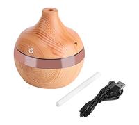 Akozon Diffusore di Olio Essenziale, Umidificatore d'Aria USB LED Touch Wood Grain 300ml Er Purificatore
