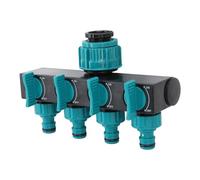 Akozon Divisore per Tubo da Giardino a 4 Vie, Connettore in ABS per | Materiale ABS, design a 4 uscite, compatibile con tubi standard, ideale per l\'irrigazione del prato