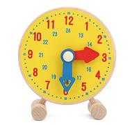 Akozon Educational Wooden Clock Model Toy for Kids - Numeri Che Apprende Giocattolo per la Scuola Materna - Modello di Orologio Divertente per Il Riconoscimento del Tempo e Comprensione del