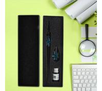 Akozon Elegante Set di Penne a Immersione in Vetro con Fiori di Cristallo retrò con Inchiostro e Supporto - Penna Stilografica Leggera per Calligrafia, Firme e Esercizi di Scrittura a Mano in
