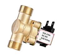 Akozon Elettrovalvola Elettrica in Ottone DC 24V, G1/2" Valvola Dell'acqua Normalmente Chiusa con Controllo del Passaggio di Regolazione della Pressione per Costante a Corrente