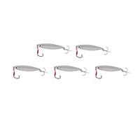 Akozon Esca da Pesca Metal Vib da 5 Pezzi 20 G - Esche Rigide con Motivi 3D - Esca Artificiale da Pesca per Acqua Dolce e Salata (SILVER)