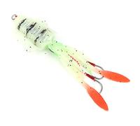 Akozon Esca per Calamari UV con Occhi di Pesce 3D Esca Morbida per Siloctopo per Pesca Notturna Nuoto Movimento e Materiale Che Non Sbiadisce 4,7" Maschere per Calamari d'acqua Salata/acqua Dolce