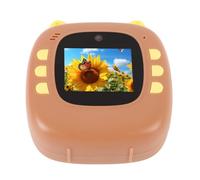 Akozon Fotocamera di Stampa Istantanea 20 MP HD Dual Lens Selfie 4x Zoom Schermo da 2 Pollici Scarica Compact Travel Camera con 3 Rotoli di Stampa per Ragazzi Ragazze per Ragazzi (BROWN)
