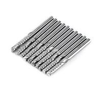 Akozon Fresa Singola,Single Flute End Mill Cutter CNC Tool Bit 3,175mm Diametro 22mm Lunghezza Tagliente Set - 10 pezzi