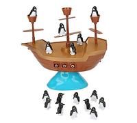 Akozon Gioco di Bilanciamento del Pinguino per la Barca Pirata Desktop - Giocattolo di Equilibrio Interattivo per Bambini, Gioco di Famiglia Divertente, Sviluppa Concentrazione e Pazienza
