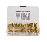 Akozon Inserto filettato 50Pz Inserti filettati filettati autofilettanti tono ottone Set combinato Strumento di riparazione filo