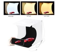 Akozon Kit da Studio Fotografico Lightbox Portatile Pieghevole con Luci a LED, 6 Sfondi e Cavo USB, Ideale per la Fotografia di Piccoli Oggetti