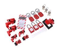 Akozon Kit di Contrassegno Elettrico Professionale con Chiavistello, Lucchetto e Dispositivi di Bloccaggio con Interruttore Automatico - Kit di Bloccaggio Completo con Custodia per Applicazioni