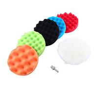 Akozon Kit di Tamponi per Lucidatura Ceretta per Lucidatura 7 Pezzi 7 con Adattatore per Trapano M14 per Auto