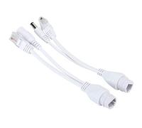 Akozon Kit Iniettore e Splitter Poe da 2 Pezzi, Cavo Adattatore Non Standard Impermeabile 10 100 Mbps Cat5 5e 6 Cavo di Rete Standard (nero) Poe DC12V Poe Splitter Poe DC12V