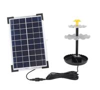 Akozon Kit Pompa Acqua Ad Energia Solare - Sollevamento di 150 Cm e Portata di 200 L/h per Giardino, Vasche per Uccelli, Acquari e Piscine - e Facile da Installare