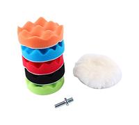 Akozon Kit Tamponi per Lucidatura Ceretta per Lucidatura 7 Pezzi 6 Spugne con Adattatore per Trapano M14 per Auto