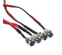 Akozon Lampadine indicatore LED, Fydun 4 pezzi 12v 8mm LED impermeabile Pannello spia pilota spia spia spia auto van barca ecologico e risparmio energetico(Luce blu)