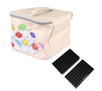 Akozon Large Marker Case 120 Thoughter con Manico - Organizzatore in Pelle PU per Pennarelli, Rossetti, Matite | Design Spazioso con 120 Slot