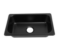 Akozon Lavabo Rettangolare in Acciaio Inox RV 304 con Scarico Fognario 40 Mm per Barche, Caravan, Yacht, Barche (Spray Nero GR-1465B)