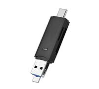 Akozon Lettore di Schede OTG USB 3 in 1 Akozon con Porte Type-C, USB e - Compatibilità Multi-dispositivo per l'accesso Alla Scheda di Memoria e il Trasferimento dei Dati (BLACK)
