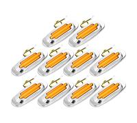 Akozon Luce di Ingombro Laterale, 10 Pezzi 6 LED Luce di Posizione Laterale per Camion Rimorchio 1200LM Indicatore di Direzione per Camion 12-24V Rimorchi Yacht Camper Pickup(Giallo)