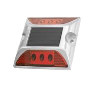 Akozon Luci di Segnalazione da Terra a LED Solari, Lampada a Picchetto da Esterno Impermeabile per Vialetti e Autostrade, Luci a Energia Solare per Giardino e Cortile, Luci da