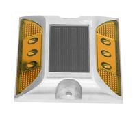 Akozon Luci di Segnalazione da Terra a LED Solari, Lampada a Picchetto da Esterno Impermeabile per Vialetti e Autostrade, Luci a Energia Solare per Giardino e Cortile, Luci da