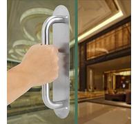 Akozon Maniglia per Porta in Acciaio Inossidabile con Piastra di Trazione e Spinta - Misura Quadrata - Robusta Maniglia per Porta di Accesso per Uffici, Hotel, Ristoranti -