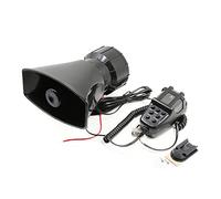 Akozon Megafono per Auto Sirena da 7 Toni 110 DB con Microfono per Avvisi di Emergenza Altoparlante da 12 V per Uso della Polizia, dei Vigili del Fuoco e dell'ambulanza