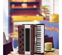 Akozon Modello Mini Fisarmonica in Legno Rosso da 6 cm: Squisito Strumento Musicale Decorativo in una Scatola Elegante