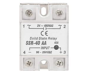 Akozon Modulo Relè Controllo a Stato Solido SSR-40AA 40A Ingresso CA 90-250 V CA Uscita 24-480 V CA