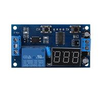 Akozon Modulo relè temporizzato 12V con interruttore a ritardo ciclico, ciclo infinito regolabile e display a LED per diverse applicazioni