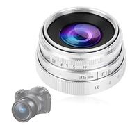 Akozon Obiettivo della Fotocamera, Grande Apertura 35 mm F1.6 CCTV C Mount 35 mm F1.6-16 per NEX M4 3 FX (Argento) Grande Apertura M 4 Manuale Singolo Frame Aps-c (Argento)