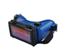Akozon Occhiali per Saldatura Ad Energia Solare con Oscuramento Automatico - Occhiali di Sicurezza con Parasole Regolabile per Protezione Saldatura Ad Elettrica, a Gas e Argon (BLUE)