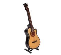 Akozon Ornamento Decorativo Replica di Chitarra - Strumento Musicale in Legno Modello Chitarra in Miniatura con Supporto - Giochi e Giocattoli (Chitarra a spalla mancante da 20 cm)