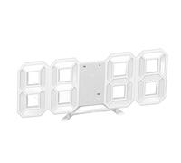Akozon Orologio da Parete a LED 3D - Design Minimalista con Cornice Bianca, Sveglia e Timer Digitali Moderni con Sensore di Temperatura in Tempo Reale per Casa, Soggiorno, Ufficio e