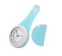 Akozon Orologio da Parete Impermeabile per Bagno, con Ventosa, Display Blu per l'ora del Mondo, Arredamento Moderno, Silenzioso, Senza Ticchettio (BLUE)
