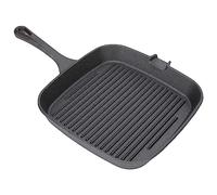 Akozon Padella per Griglia - Padella in Ghisa Antiaderente con Manico Resistente Al Calore Rapida Conduzione del Calore - Ideale per Friggere Bistecche, Pancetta e Verdure Nella di Casa (22 cm)