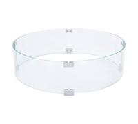 Akozon Paravento Rotondo per Braciere - Parabrezza in Vetro Temperato Trasparente Diametro 650 Mm, Spessore 6 Mm - Pannello di Supporto Stabile con Staffe in Alluminio per Protezione Esterna