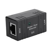 Akozon PoE 1 a 2 Switch Universale Mini PoE Combinatore Separatore RJ45 Connettore Iniettore per Bridge di Rete AP Dispositivi Wireless (BLACK)
