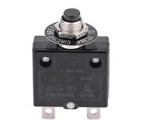 Akozon Protezione Sovraccarico Corrente DC 50V AC 125-250V Interruttore Automatico Interruttore Termico a Ripristino Manuale Fusibile Therma Switch Interruttore(15A)