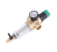 Akozon Regolatore di Pressione dell'acqua in Ottone con Manometro e Filtro da 40 N - Connettore G1 e G1/2 per Sistemi Idrici Domestici - Soluzione Efficace per il Controllo della Pressione e la