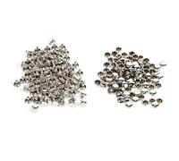 Akozon Rivetto Doppio Tappo Rivetti in Pelle in Metallo 100pz 8 x 8mm Artigianali Riparazioni Borchie Decorazione Picco 3 Colori (Argento)
