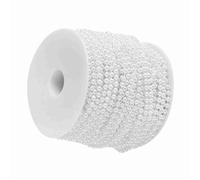 Akozon Rotolo da 40 M di Perline Artificiali Beige/bianche da 4 Mm per Ornamenti Fai da Te, Eleganti Tende con Perline per Matrimoni, Feste e Decorazioni per la Casa (WHITE)