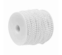 Akozon Rotolo da 40 M di Perline Decorative da 4 Mm per Matrimoni e Festival - Elegante Cordino per Tende per Decorazioni Fai da Te per la Casa, Ornamenti di Perle Beige/bianche (WHITE)