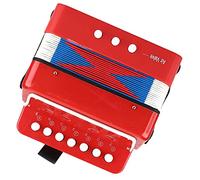 Akozon S Mini Fisarmonica a 7 Tasti per Strumento Musicale Ducale per Rosso (Rosso)
