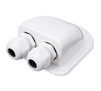 Akozon Scatola Passacavo a Doppio Foro per Pannelli Solari - Ideale per, Yacht e Automobili - Installazione Senza Soluzione di continuità, Materiale ABS Resistente