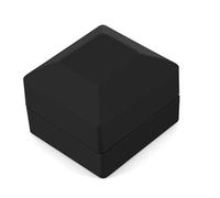 Akozon Scatola per anelli a LED, alla moda, illuminata e alla moda, scatola quadrata per anello a LED, nero per matrimonio e fidanzamento (nero)