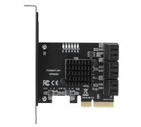 Akozon Scheda di Espansione PCIe a 6 Porte SATA3.0 6G, Adattatore Hub Interfaccia PCIE3.0 GEN3 4X con Staffa a Basso Profilo 2U, Scheda Controller Non PCI-e X4 a 3.0